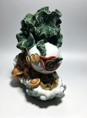 陶瓷大号招财白菜摆件开业乔迁礼