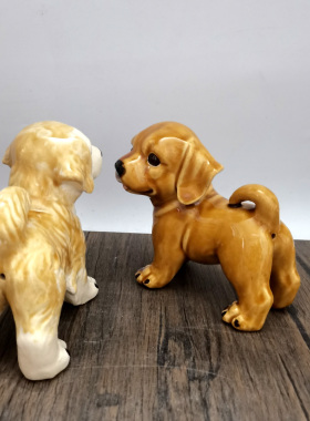 陶瓷小黄狗旺财摆件家居饰品礼品
