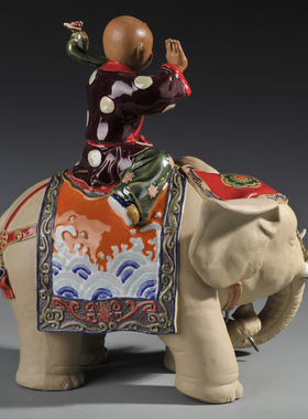 陶瓷招财客厅玄关办公室礼品摆件