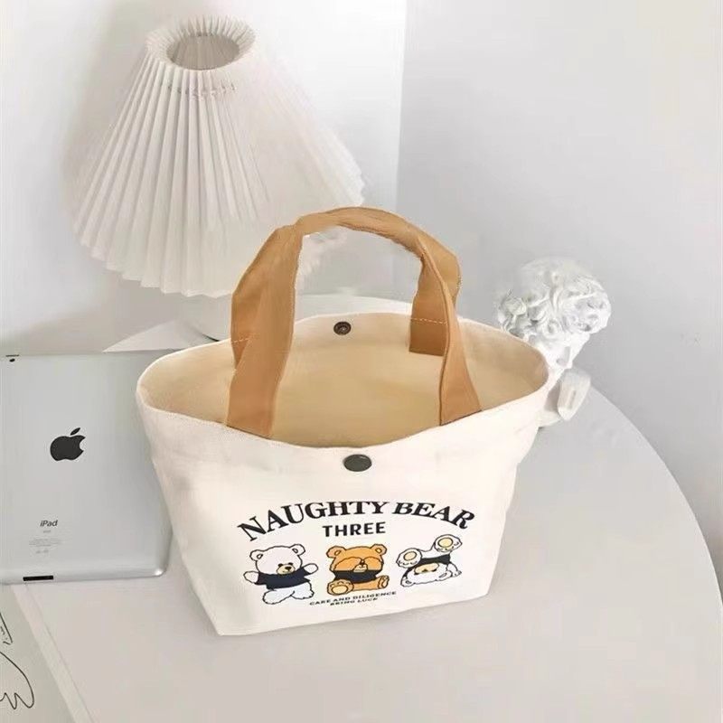 帆布包小巧小型百搭手提包女学生饭盒袋上班族便当包简约手提袋子,淘宝优惠券,粉丝福利购,淘宝优惠卷