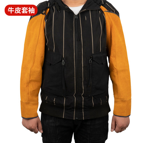 牛皮电焊护袖 烧焊工焊接耐磨防烫隔热防护劳保套袖 - 图2
