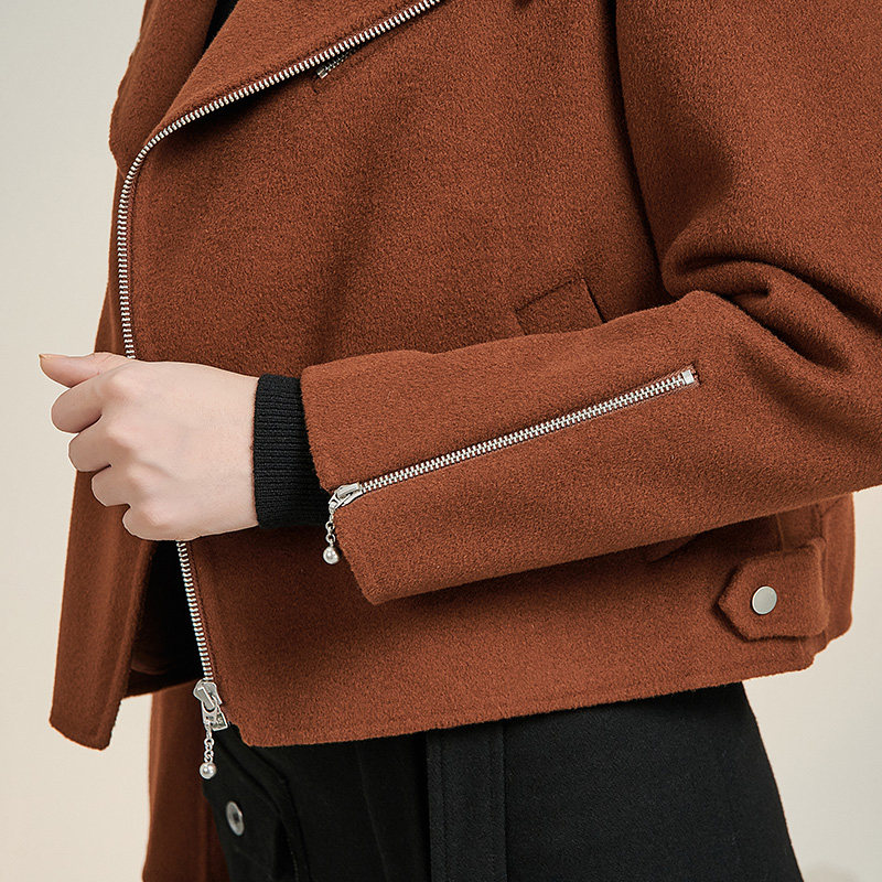 themslan2021冬季新品毛呢短夹克 themslan毛呢外套