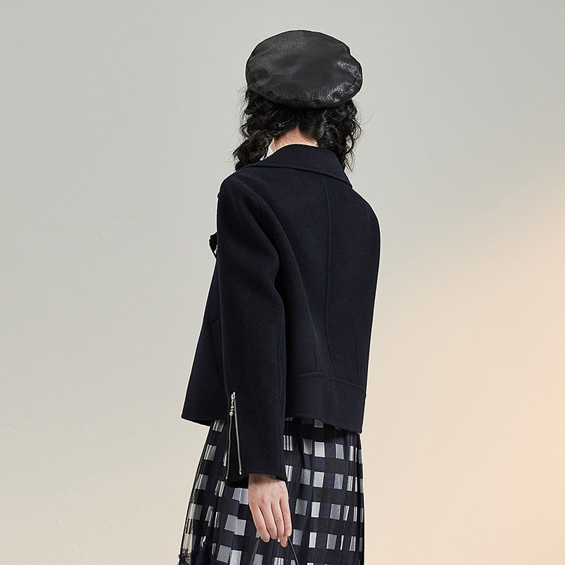 themslan2021冬季新品毛呢短夹克 themslan毛呢外套