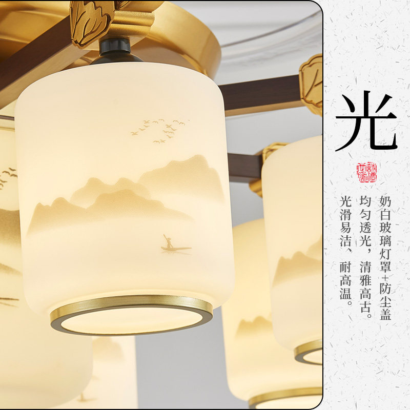 2025新款新中式吊灯客厅大气铁艺复古别墅大户型禅意餐厅卧室主灯,淘宝优惠券,粉丝福利购,淘宝优惠卷