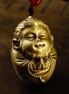 铜臻黄铜禅意悟空把玩件