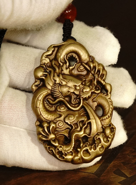 铜臻艺术全铜龙牌盘玩手工把玩件