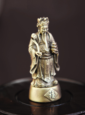 铜臻全铜财神爷站立神像摆件