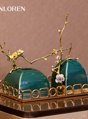 圣朗伦客厅创意角几珐琅彩摆件