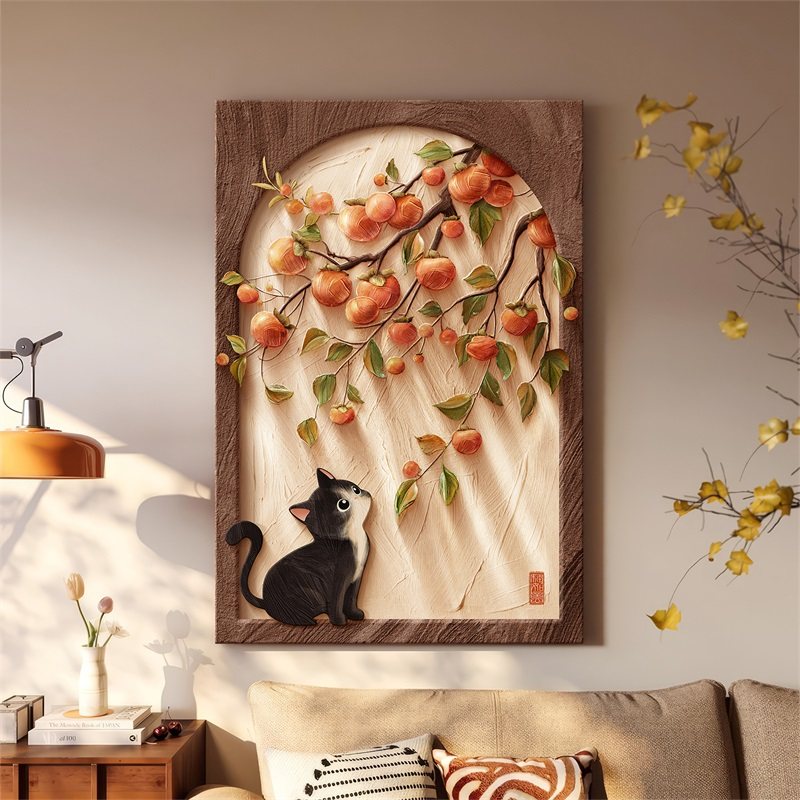 中古风装饰画玄关客厅画玫瑰猫咪复古高级感落地画沙发背景墙挂画,淘宝优惠券,粉丝福利购,淘宝优惠卷