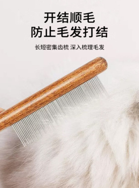宠物实木钢梳去浮毛按摩