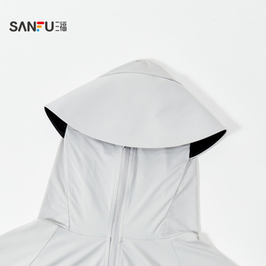 三福宽版斗篷防晒衣风衣 时尚透气户外遮阳服饰配件外套 856350