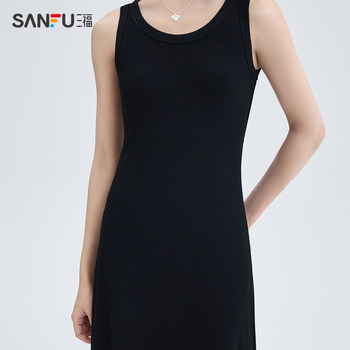 Sanfu suspender dress 2024 summer ໃຫມ່ກັບຄືນໄປບ່ອນ cross temperament waist vest skirt ແມ່ຍິງ 485585