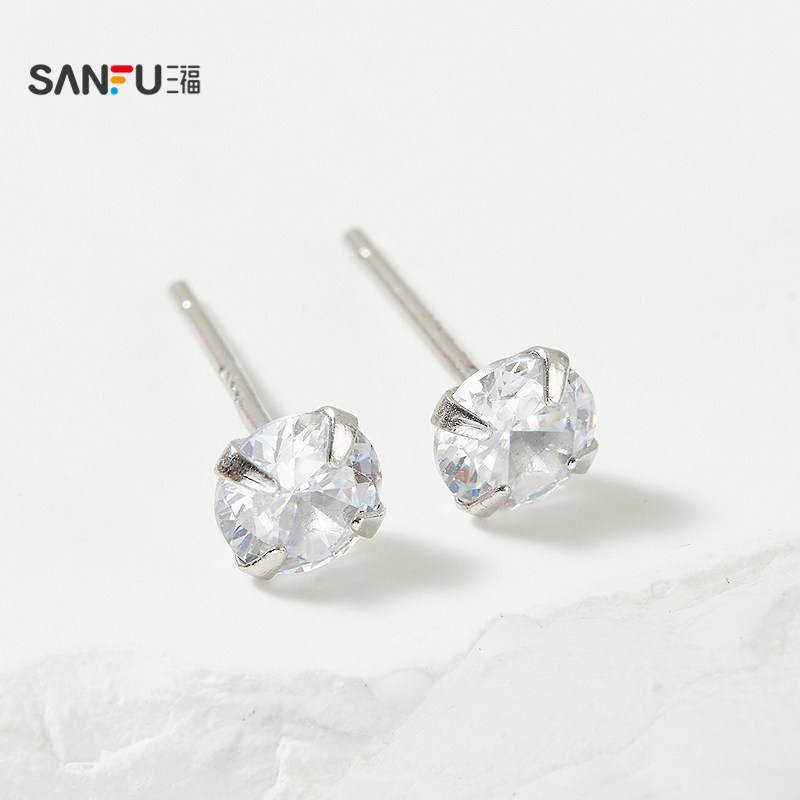 三福925银闪闪彩耳钉一对 闪耀时尚首饰配饰耳环耳饰849062,淘宝优惠券,粉丝福利购,淘宝优惠卷