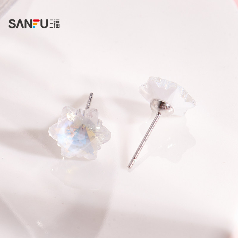 三福925银基础彩彩耳钉一对 清新时尚气质首饰配饰耳环852394,淘宝优惠券,粉丝福利购,淘宝优惠卷