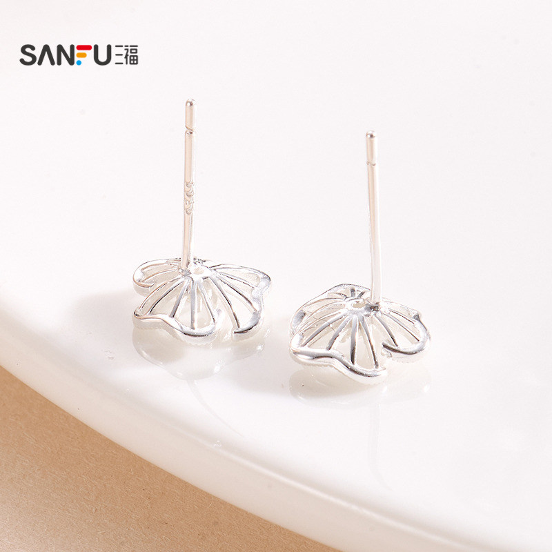 三福925银镂空花漾耳钉一对 优雅时尚小众首饰配饰耳环853174,淘宝优惠券,粉丝福利购,淘宝优惠卷