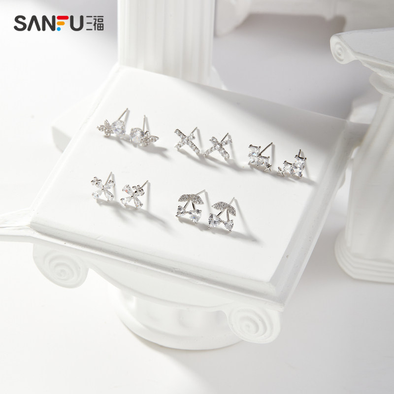 三福925银粉红樱桃耳钉一对 轻奢甜美首饰耳饰配饰耳环838732,淘宝优惠券,粉丝福利购,淘宝优惠卷