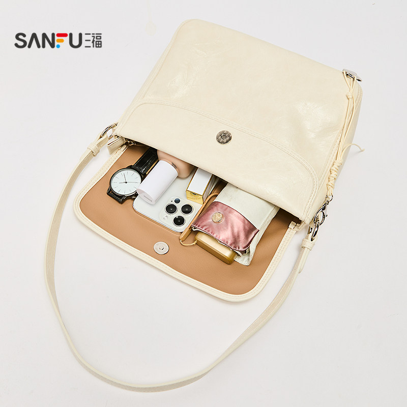 三福挎包夏季韩系老钱风简约翻盖腋下包休闲女包502363,淘宝优惠券,粉丝福利购,淘宝优惠卷