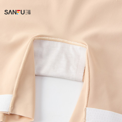 三福女中腰包臀内裤 舒适贴身防走光安全裤透气平角裤497842 - 图0