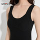 三福女冬季贴合拼接带杯打底背心 修身抗静电内搭上衣507913