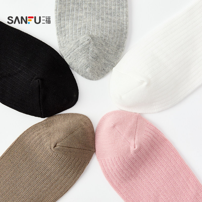 三福 女短筒袜单双装 甜美棉布蝴蝶结柔软精梳棉女袜袜子507543,淘宝优惠券,粉丝福利购,淘宝优惠卷