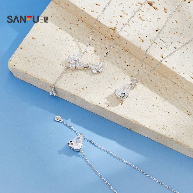 三福925银立体闪闪短项链单条 气质时尚首饰配饰链条851190,淘宝优惠券,粉丝福利购,淘宝优惠卷