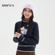 Sanfu sweater 2025 new winter small cat pattern round neck loose pullover top for women 510502
