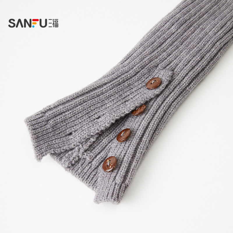 三福 女袜套单双装 甜系质感扣子装饰柔软腿套女袜袜子846437,淘宝优惠券,粉丝福利购,淘宝优惠卷