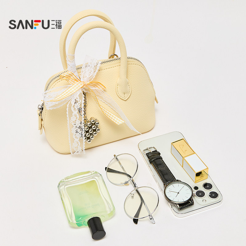 三福手提包夏季浪漫花园法式贝壳包蕾丝蝴蝶结柔软女包501460,淘宝优惠券,粉丝福利购,淘宝优惠卷