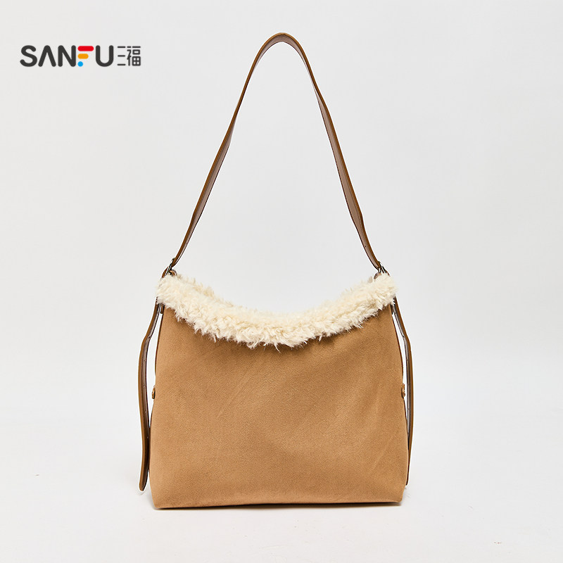 三福挎包冬季韩系绒绒学院风蝴蝶结纯色单肩托特包女包512751,淘宝优惠券,粉丝福利购,淘宝优惠卷