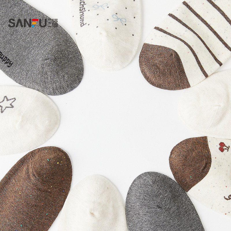 三福 女短筒袜单双装 趣味少女线条感点子纱柔软女袜袜子846373,淘宝优惠券,粉丝福利购,淘宝优惠卷