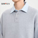 Sanfu 2025 Winter Men's Simple Solid Color Henley Collar Sweater Casual Loose Pullover Top 510197