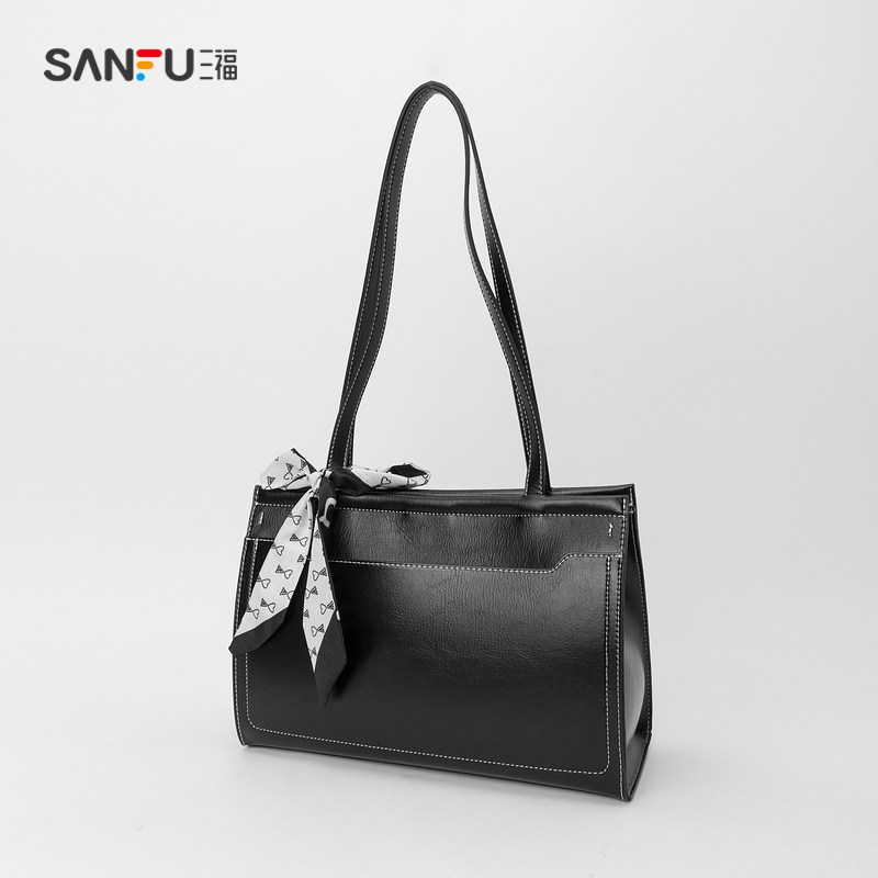 三福女2021年新款丝巾蝴蝶结女包 三福服饰女士包袋