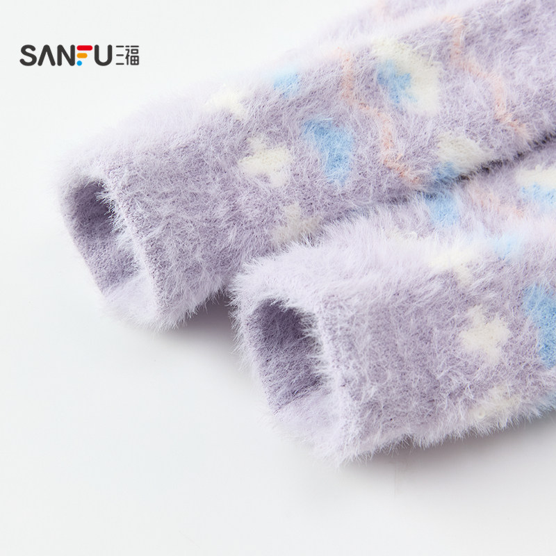 三福 女袜套单双装 甜系清新提花氛围感地板袜腿套袜子848552,淘宝优惠券,粉丝福利购,淘宝优惠卷