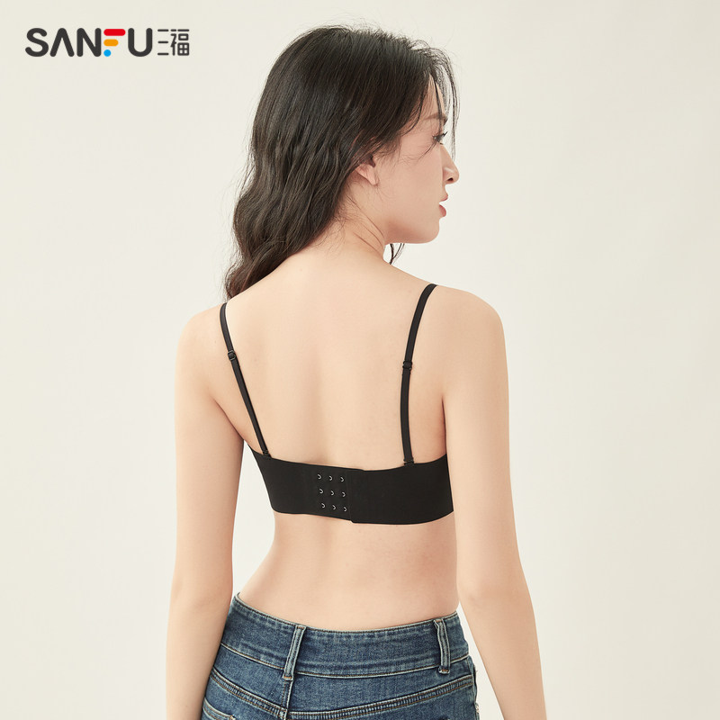 三福防走光女无感光面可拆肩带裹胸 三福服饰文胸