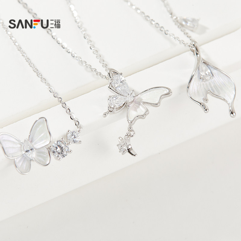 三福925银涂漆花园短项链单条 优雅气质首饰配饰链条,淘宝优惠券,粉丝福利购,淘宝优惠卷