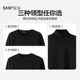 Sanfu 2025 autumn and winter new sweater men's round neck loose sweater base shirt mid-collar couple's turtleneck knitted sweater