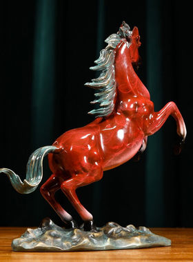 汉京铜马摆件开业乔迁礼品办公室博古架摆件客厅电视柜生肖马装饰