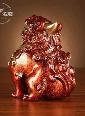 名态貔貅摆件纯铜工艺品办公室客厅博古架摆件乔迁新居礼品开业礼