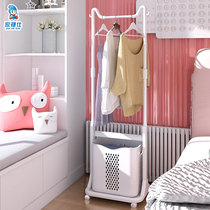 Dirty Laundry Basket Hanger Bedroom Floor Shelving Shelf Simple Cloakhat Rack Home Small Clothes Hanger Clothing Containing shelf