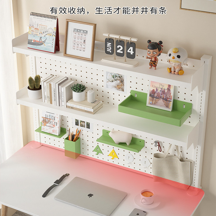 Bookshelf desktop perforated plate storage rack wrought iron clip type