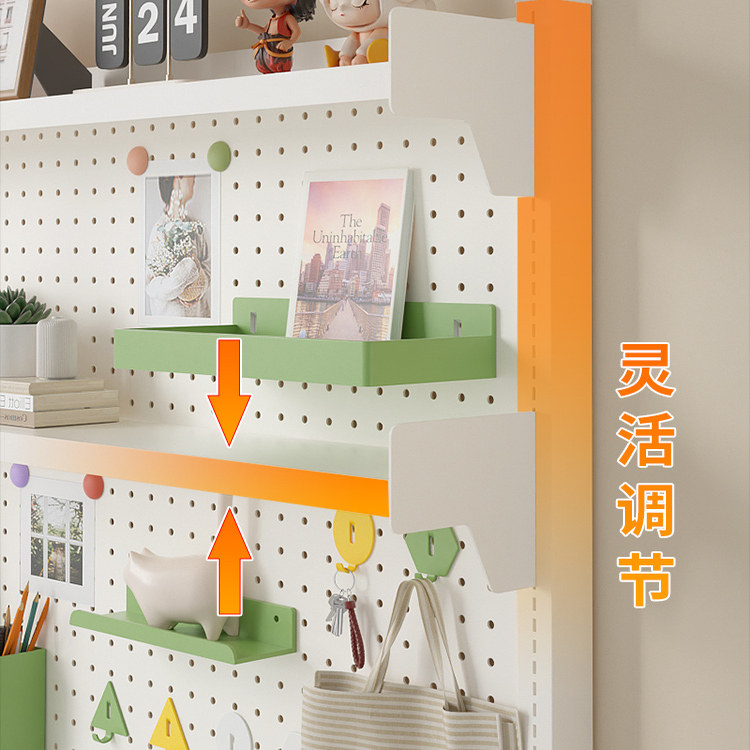 Bookshelf desktop perforated plate storage rack wrought iron clip type