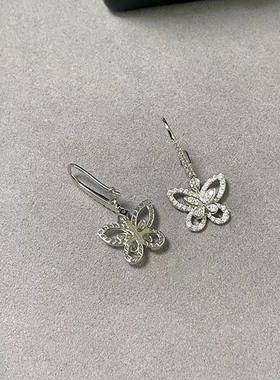 幻影蝴蝶长款耳环纯银