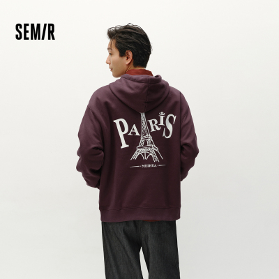 森马运动风情侣装宽松连帽卫衣男