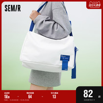 Senma Skew Satchel Bag Mens Large Capacity Fitness Bag 2023 New Tennis Series Handbag Single Shoulder Bag Travel Bag Women