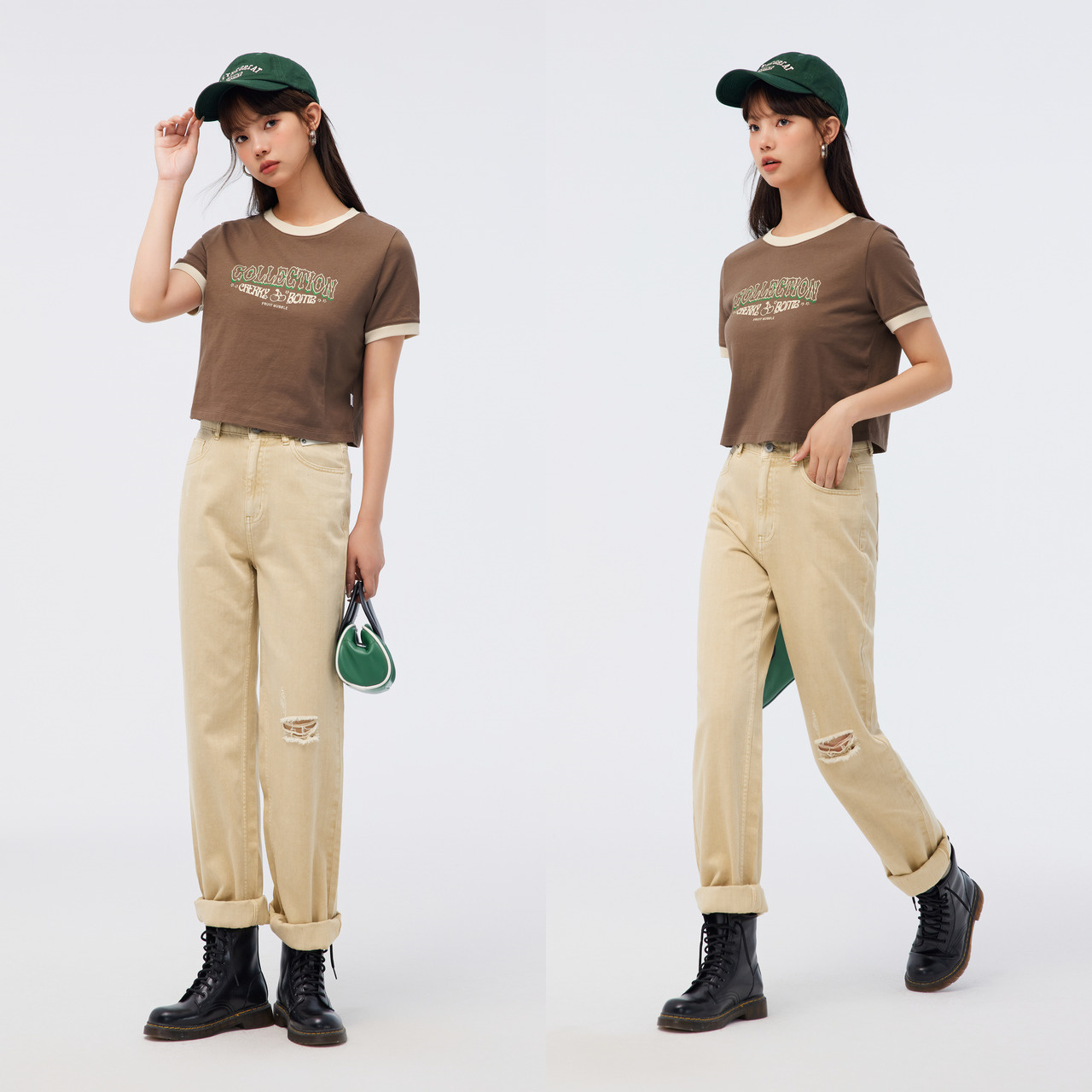 【森马】美式复古做旧纯棉短袖T恤