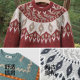 Semir couple fantasy colored safari island jacquard sweater men