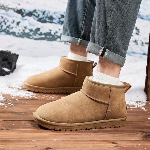 Semir东北雪地靴男冬季2025新款加绒保暖加厚加绒短筒男士大棉鞋 - 图2