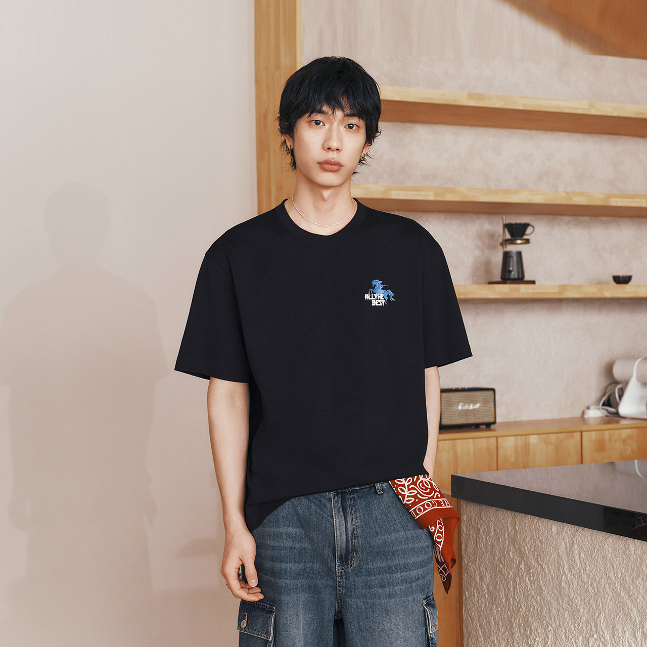 凉感T|森马短袖T恤男夏季潮流国潮风针织衫2026新款时尚印花上衣