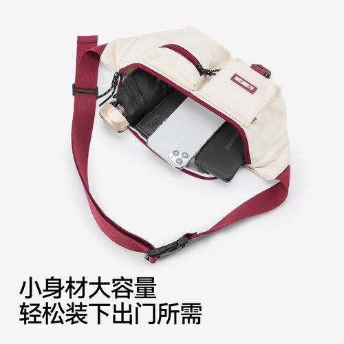 森马腰包男多口袋工装风胸包户外机车骑行斜挎包2025新款背包情侣 - 图3