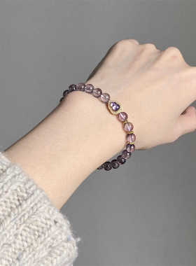 精致葫芦手串女人造紫水晶手链设计款招财葫芦流苏多串珠黄水晶